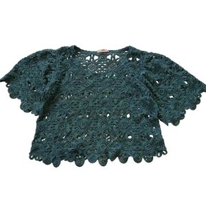 Solitaire Large Boho Crocheted Knit Top